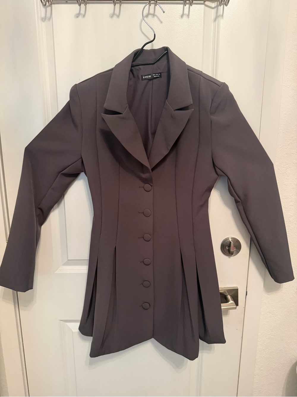SHEIN Dark Gray Pleated dress Blazer